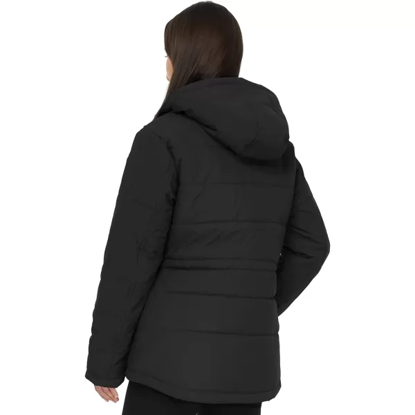 WenVen Womens Winter Water Resistant Warm Puffer Coat with Detachable HoodBlack