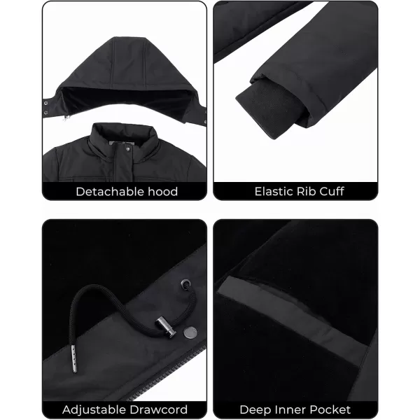 WenVen Womens Winter Water Resistant Warm Puffer Coat with Detachable HoodGrey