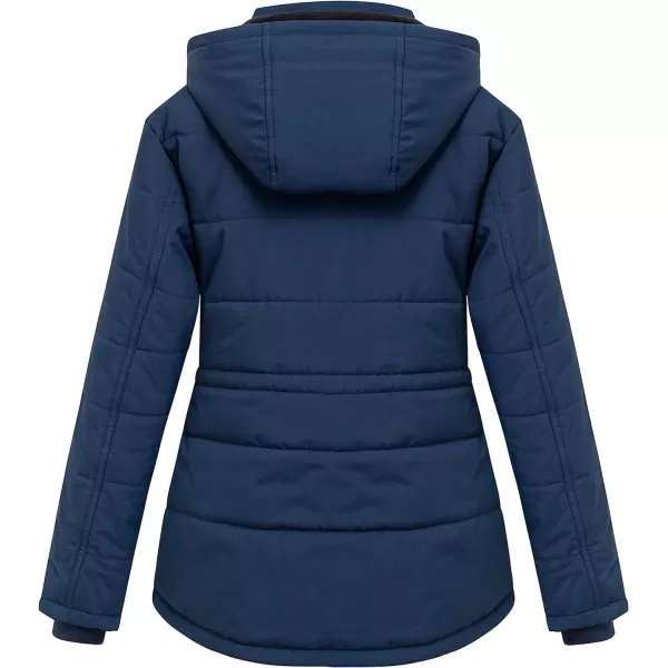 WenVen Womens Winter Water Resistant Warm Puffer Coat with Detachable HoodNavy