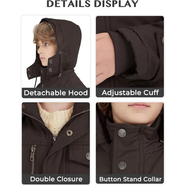 WenVen Boy ampamp Girls Winter Warm Thicken Cotton Jacket Snow Coat with HoodBrown