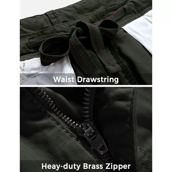 WenVen Mens Cotton Twill Cargo Shorts Classic Relaxed Fit Reg and Big ampamp Tall SizesArmy Green