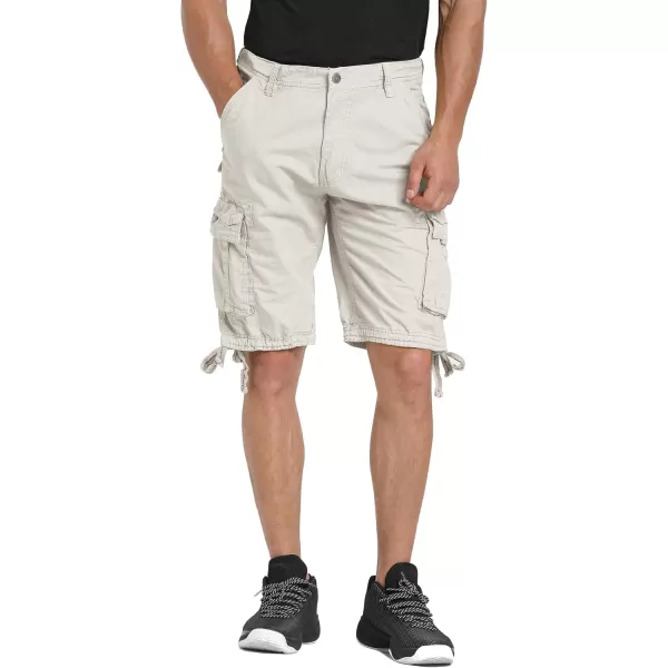 WenVen Mens Cotton Twill Cargo Shorts Classic Relaxed Fit Reg and Big ampamp Tall SizesBeige