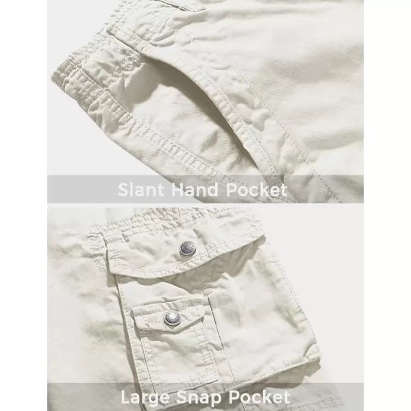 WenVen Mens Cotton Twill Cargo Shorts Classic Relaxed Fit Reg and Big ampamp Tall SizesBeige