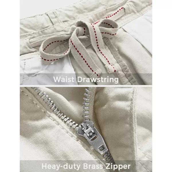 WenVen Mens Cotton Twill Cargo Shorts Classic Relaxed Fit Reg and Big ampamp Tall SizesBeige