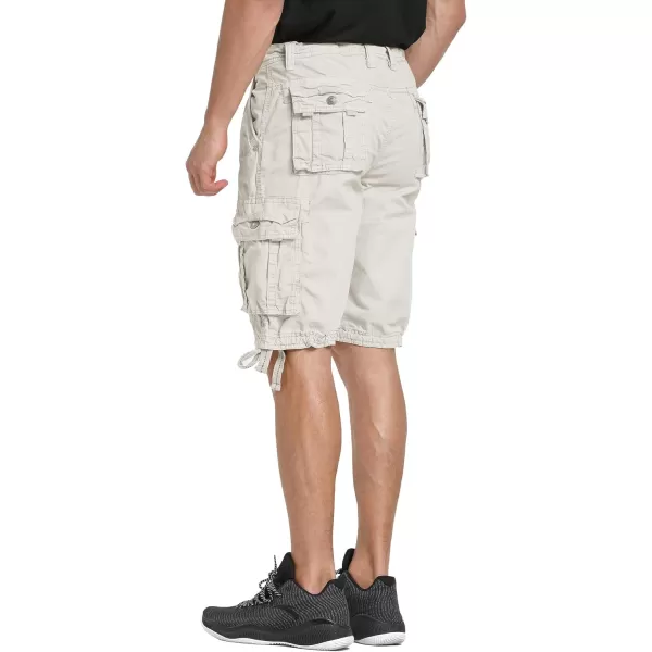 WenVen Mens Cotton Twill Cargo Shorts Classic Relaxed Fit Reg and Big ampamp Tall SizesBeige