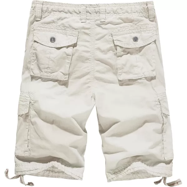 WenVen Mens Cotton Twill Cargo Shorts Classic Relaxed Fit Reg and Big ampamp Tall SizesBeige