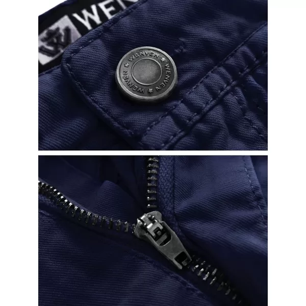 WenVen Mens Cotton Twill Cargo Shorts Classic Relaxed Fit Reg and Big ampamp Tall SizesBlue