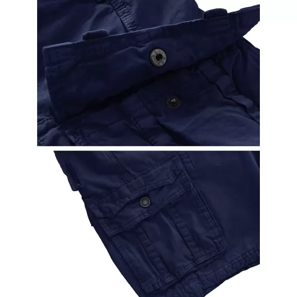 WenVen Mens Cotton Twill Cargo Shorts Classic Relaxed Fit Reg and Big ampamp Tall SizesBlue