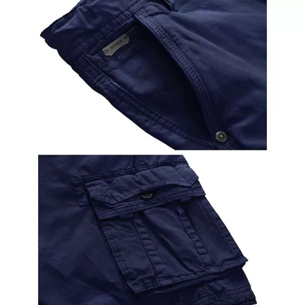 WenVen Mens Cotton Twill Cargo Shorts Classic Relaxed Fit Reg and Big ampamp Tall SizesBlue