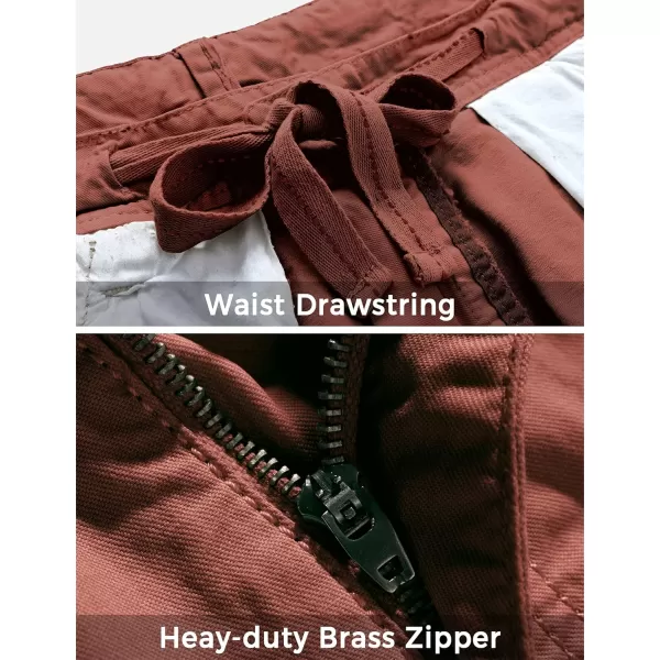 WenVen Mens Cotton Twill Cargo Shorts Classic Relaxed Fit Reg and Big ampamp Tall SizesBrick Red
