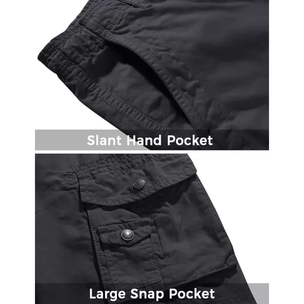 WenVen Mens Cotton Twill Cargo Shorts Classic Relaxed Fit Reg and Big ampamp Tall SizesCharcoal