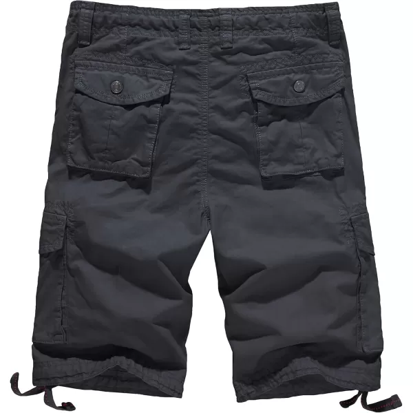 WenVen Mens Cotton Twill Cargo Shorts Classic Relaxed Fit Reg and Big ampamp Tall SizesCharcoal