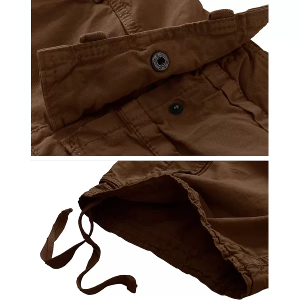 WenVen Mens Cotton Twill Cargo Shorts Classic Relaxed Fit Reg and Big ampamp Tall SizesCoffee