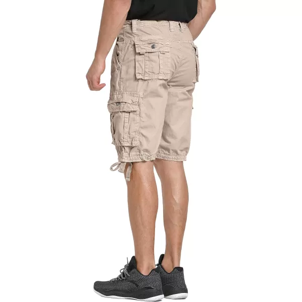 WenVen Mens Cotton Twill Cargo Shorts Classic Relaxed Fit Reg and Big ampamp Tall SizesKhaki