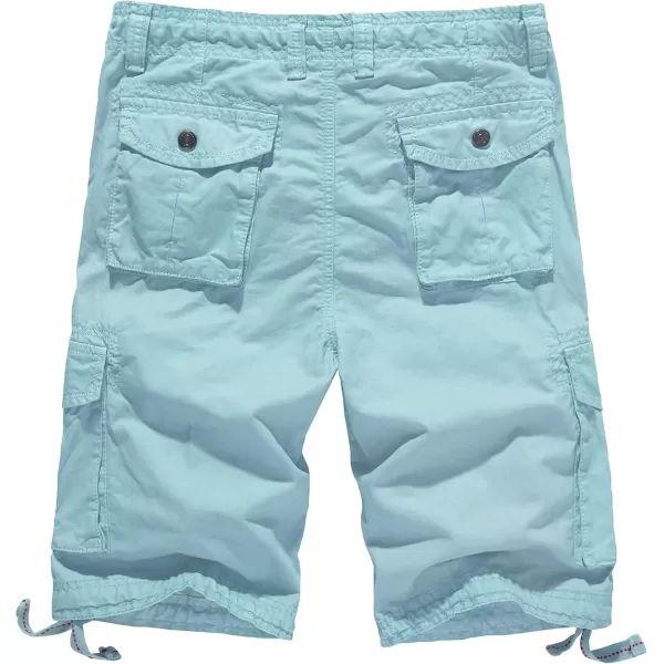 WenVen Mens Cotton Twill Cargo Shorts Classic Relaxed Fit Reg and Big ampamp Tall SizesSkyblue