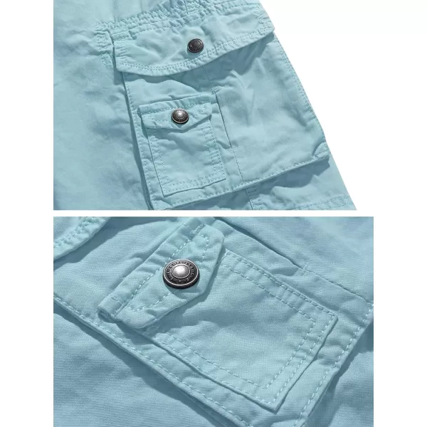 WenVen Mens Cotton Twill Cargo Shorts Classic Relaxed Fit Reg and Big ampamp Tall SizesSkyblue
