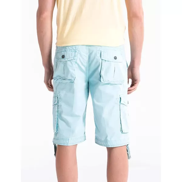 WenVen Mens Cotton Twill Cargo Shorts Classic Relaxed Fit Reg and Big ampamp Tall SizesSkyblue