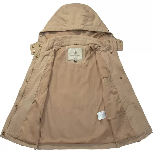imageWenVen Girls Spring Lightweight Canvas Outerwear Jacket with Removable Hood