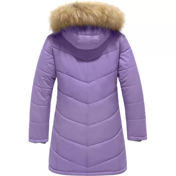 imageWenVen Girls Winter Warm Fleece Lined Hooded Jacket Water Resistant Puffer Coat