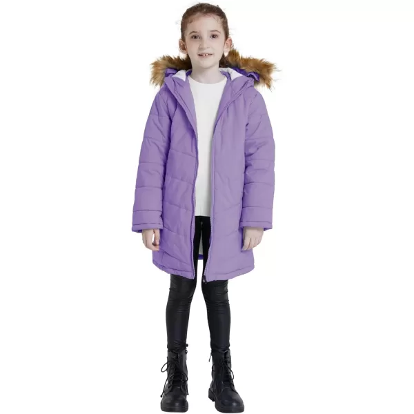 imageWenVen Girls Winter Warm Fleece Lined Hooded Jacket Water Resistant Puffer Coat