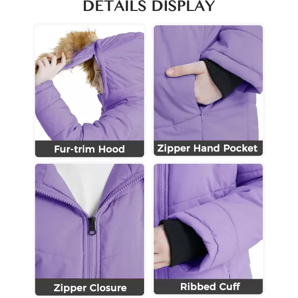 imageWenVen Girls Winter Warm Fleece Lined Hooded Jacket Water Resistant Puffer Coat