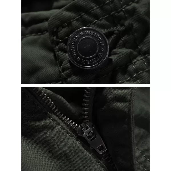 imageWenVen Mens Cotton Twill Cargo Shorts Outdoor Wear Lightweight Army Green 34