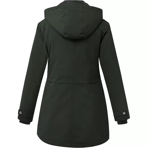 imageWenVen Womens Waterproof Winter Coats Warm Thicken Puffer Jackets with Detachable HoodArmy Green