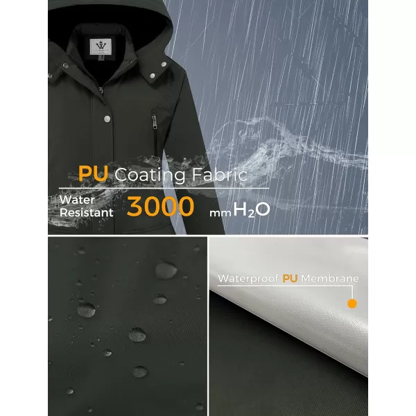 imageWenVen Womens Waterproof Winter Coats Warm Thicken Puffer Jackets with Detachable HoodArmy Green
