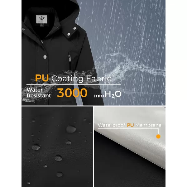 imageWenVen Womens Waterproof Winter Coats Warm Thicken Puffer Jackets with Detachable HoodBlack