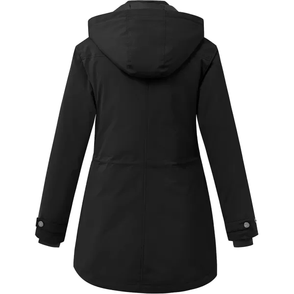 imageWenVen Womens Waterproof Winter Coats Warm Thicken Puffer Jackets with Detachable HoodBlack