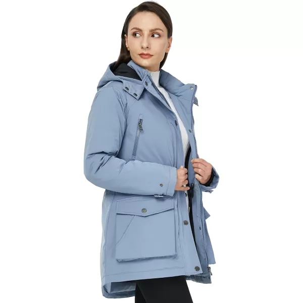 imageWenVen Womens Waterproof Winter Coats Warm Thicken Puffer Jackets with Detachable HoodBlue
