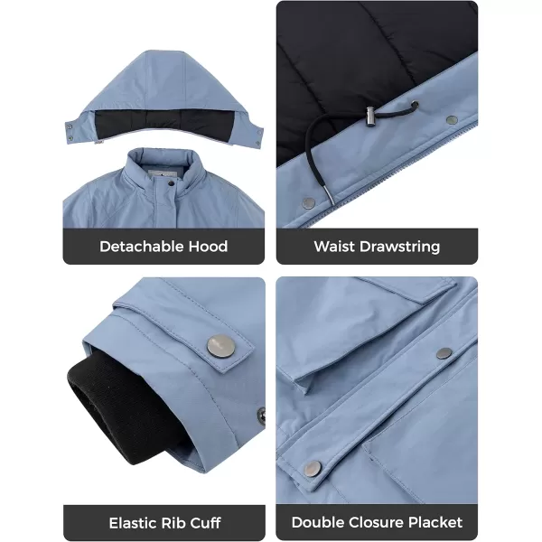 imageWenVen Womens Waterproof Winter Coats Warm Thicken Puffer Jackets with Detachable HoodBlue