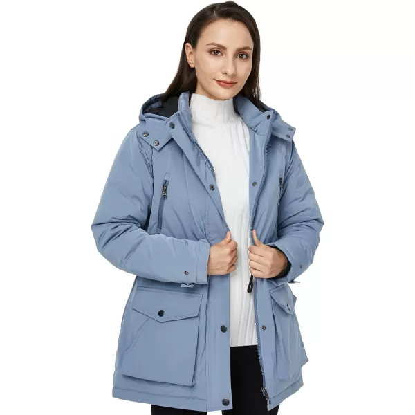 imageWenVen Womens Waterproof Winter Coats Warm Thicken Puffer Jackets with Detachable HoodBlue