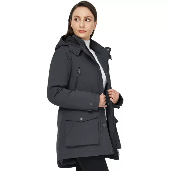 imageWenVen Womens Waterproof Winter Coats Warm Thicken Puffer Jackets with Detachable HoodGrey