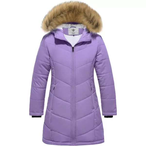 imageWenVen Girls Winter Warm Fleece Lined Hooded Jacket Water Resistant Puffer Coat