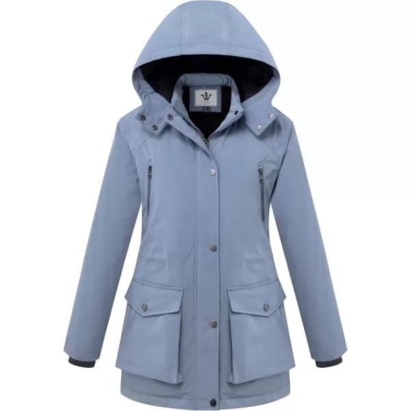 imageWenVen Womens Waterproof Winter Coats Warm Thicken Puffer Jackets with Detachable HoodBlue