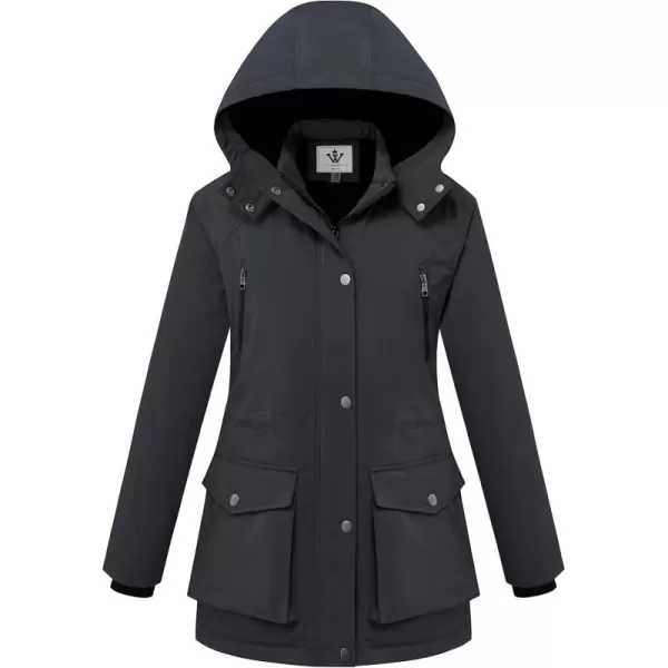 imageWenVen Womens Waterproof Winter Coats Warm Thicken Puffer Jackets with Detachable HoodGrey