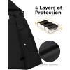 imageWenVen Womens Winter Hooded Long Coat Waterproof Warm Thick Puffer JacketBlack