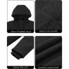 imageWenVen Womens Winter Hooded Long Coat Waterproof Warm Thick Puffer JacketBlack