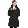 imageWenVen Womens Winter Hooded Long Coat Waterproof Warm Thick Puffer JacketBlack
