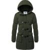 imageWenVen Womens Winter Hooded Long Coat Waterproof Warm Thick Puffer JacketArmy Green