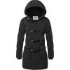 imageWenVen Womens Winter Hooded Long Coat Waterproof Warm Thick Puffer JacketBlack