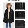 imageWenVen Boy ampamp Girls Winter Warm Thicken Cotton Jacket Snow Coat with HoodBlack