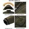 imageWenVen Mens Winter Coat Warm Parka Jacket with Faux Fur Removable HoodMilitary Green