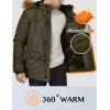 imageWenVen Mens Winter Coat Warm Parka Jacket with Faux Fur Removable HoodMilitary Green