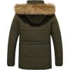 imageWenVen Mens Winter Coat Warm Parka Jacket with Faux Fur Removable HoodMilitary Green
