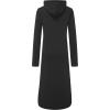 imageWenVen Womens Long Hoodie Dress Thicken Fleece Lined Pullover SweatshirtBlack