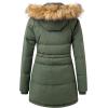 imageWenVen Womens Parka Winter Coats Warm Puffer Jacket with Removable Fur HoodArmy Green