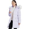 imageWenVen Womens Winter Thicken Puffer Coat Warm Jacket with Faux Fur Removable HoodLight Purple