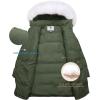 imageWenVen Womens Winter Thicken Puffer Coat Warm Jacket with Faux Fur Removable HoodOlive